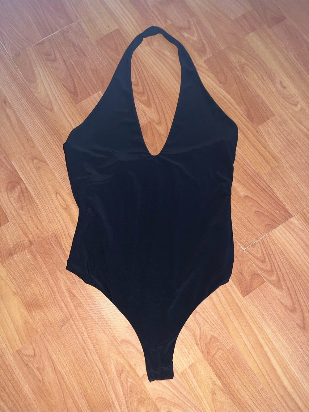 Fashion Nova Black Halter One-Piece Bodysuit